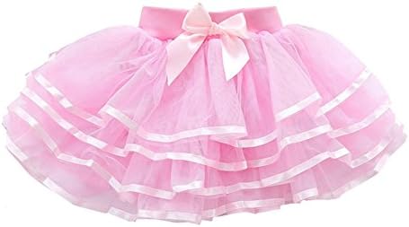Liliany Girls' Bow Chiffon Frilly Tutu Pettiskirt Dress up (Medium, Pink)
