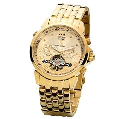 Roebelin & Graef Herrenarmbanduhr Karthago Diamonds Gold / Gold mit 4 Diamanten