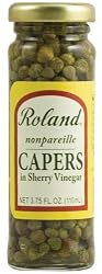 Roland Nonpareil Capers in Sherry Vinegar, 3.75-Ounce Jars (Pack of 12)