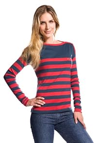 Long Sleeve Boatneck Sailor Striped T-shirt
