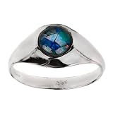 Opal Sterling Silver Celtic Oval Stone Ring