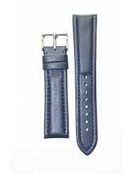 20mm Padded Blue Soft- Breitling Style with Matching Leather Lining and S/S Heavy Buckle