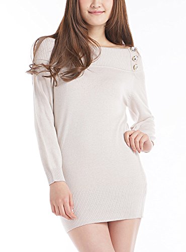 (ディーループ)D-LOOP スプリング ニット オフショルダー ワンピース レディース ニット 長袖 チュニック オフショル ミニワンピ 春 夏 105640