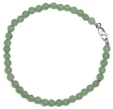 Sterling Silver 4mm Faceted Aventurine Bead Bracelet, 7.5