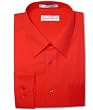 Biagio Men's 100% COTTON RED Dress Shirt w/ Convertible Cuffs