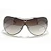 Oversized Rimless Shield Aviator Sunglasses