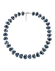 925 Sterling Silver and Black Freshwater Pearl Necklace QN-10227-AM