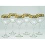 Italian Wine Glasses with 14K Gold Rim Pattern - Set Of 6