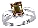 1.45 cts Genuine Emerald Cut Smoky Quartz Ring. - 14kt White or Yellow Gold