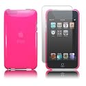 LUPO TPU Acrylic Flexible Crystal Skin Case & Screen Protector for Apple iPod Touch 3G & 2G (3rd & 2nd Gen) - PINK