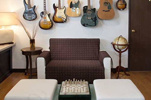 Assure Relax Furniture Protector With Elastic Strap to Keep Cover in Place (CHOCOLATE, CHAIR)