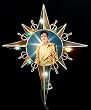 12" Lighted Elvis Presley Amber & Blue Star Christmas Tree Topper