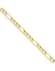 7.00 mm Solid 14K Yellow Gold High Polish Classic 3 + 1 Figaro Link Chain Necklace 18" - 30" Available