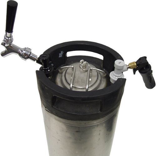 Portable Homebrew Dispensing Kit Cornelius Keg CO2 Charger, Chrome