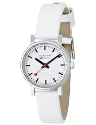 Mondaine Womens Quartz White Leather Strap Watch