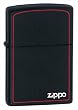 Zippo Black Matte Lighter with Border Zippo Black Matte Lighter with Border