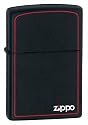Original ZIPPO Feuerzeug Black Matte with Border & Logo