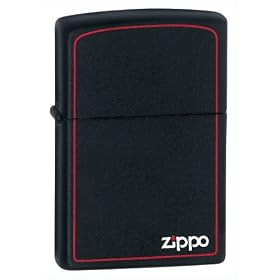 Zippo Black Matte Lighter with Border: Sports &amp; Outdoors