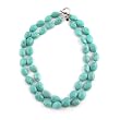 Sterling Silver Turquoise Double Strand Necklace with Toggle Closure,17.5"