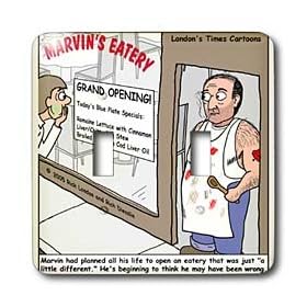 Rich Diesslins Miscellaneous Funny Cartoons - Very Strange Restaurant - Light Switch Covers - double toggle switch