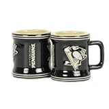 NHL Teams 2oz Ceramic Handled Shot Glasses 2 Pack - Pittsburgh Penguins