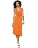 Shirred V-neck dress