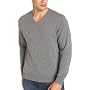 Red Moon Men's 100% Cashmere Long Sleeve V-Neck Pullover Sweater