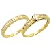 14k Gold 2-Piece Engagement Ring Solitaire Bridal Set (5mm; 2.5mm), w/ 0.45 Carat Brilliant Cut Diamonds