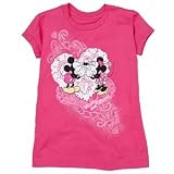 Disney Minnie and Mickey Mouse Girl’s (2-12) Doily Organic Cotton Tee – Pink