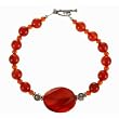 EXP Handmade Carnelian Agate & Silver Bracelet