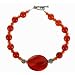Jewelry : Handmade Carnelian Bracelet With Silver Floral Beads