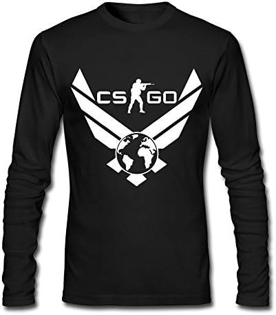 Game CSGO Global Offensive Logo T-shirt Long Sleeve For Mens Black
