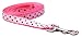 Small Pink/Brown Polka Dot Dog Leash: 3/4 wide, 4ft length .
