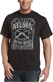 Zion Rootswear Men's Willie Nelson Shotgun T-Shirt,Black,Large