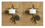Set of Two Pinecone Pine Cone Candle Wall Sconce Lodge Home Decor