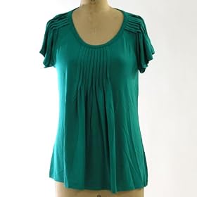 Buy August Silk Scoop Neck Pleated Shirt by August Silk