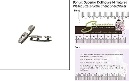 Dollhouse ANTIQUE ICE SKATES w/BONUS Wallet 3-Scale Ruler
