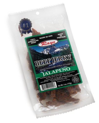 Rays Good Stuff Beef Jerky, Jalapeno, 4-Ounce Packages (Pack of 3) by Rays Good Stuff