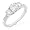 Three Stone Round Brilliant Diamond Ring 4/5ctw (HI/I1) in 14k White Gold - Size 5