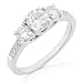 Jewelry : Three Stone Round Brilliant Diamond Ring 4/5ctw (HI/I1) in 14k White Gold