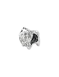 Pomeranian Dog Charm in Silver For 3mm Charm Bracelets
