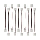 LEDテープ 延長用ケーブル コネクタ 単色用 両端半田付け不要 2pin/8mm/3528SMD/10本セット