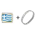Greece Flag Italian Charm Bracelet