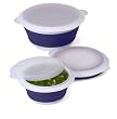 Progressive International Collapsible Prep Bowl Set, Blue and White