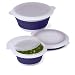Progressive International Collapsible Prep Bowl Set, Blue and White