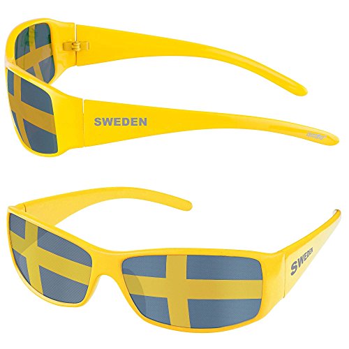 Taffstyle® Fanartikel Sonnenbrille Fan Brille zur Fussball Weltmeisterschaft WM & EM Europameisterschaft 2016 Länder Flagge Style Schweden