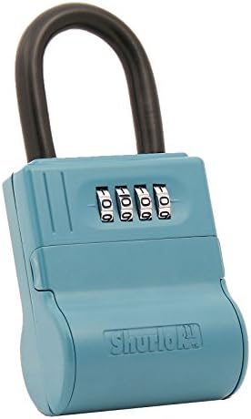 ShurLok SL-600W-C 4 Dial Numbered Key Storage Combination Lock Box With Cable, Blue - 6 Pack