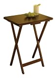 Set of 4 Walnut Finish TV Tray Tables