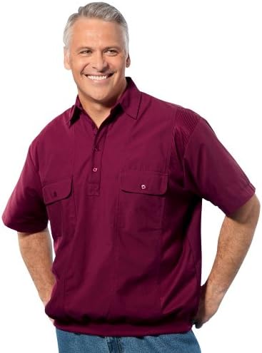 Mesh Panel Banded Bottom Big &amp; Tall Sport Shirt (8XL(8X), Fig)