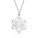 Classic Christmas Holiday Party Snowflake Pendant Necklace For Women Teen Polished .925 Sterling Silver Leverback